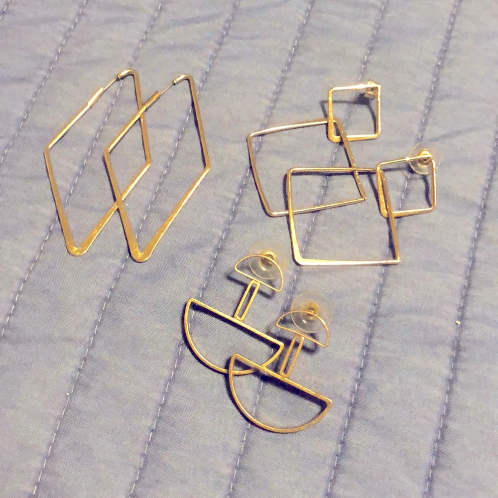 Lot of three pair goldtone earrings